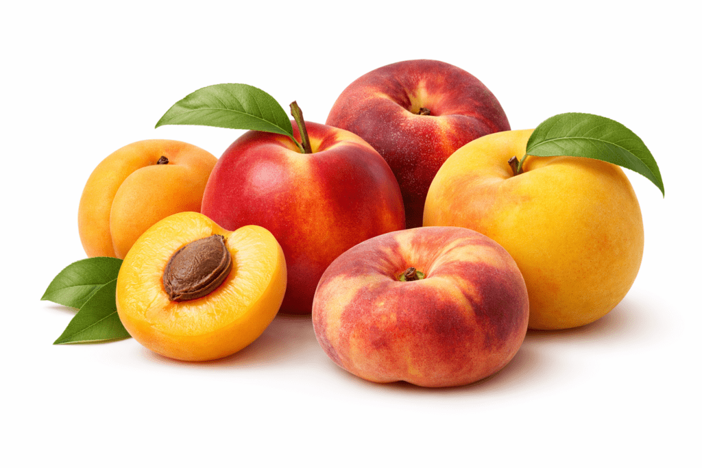 Fruta de hueso al por mayor: albaricoques, nectarinas, melocotones y paraguayos