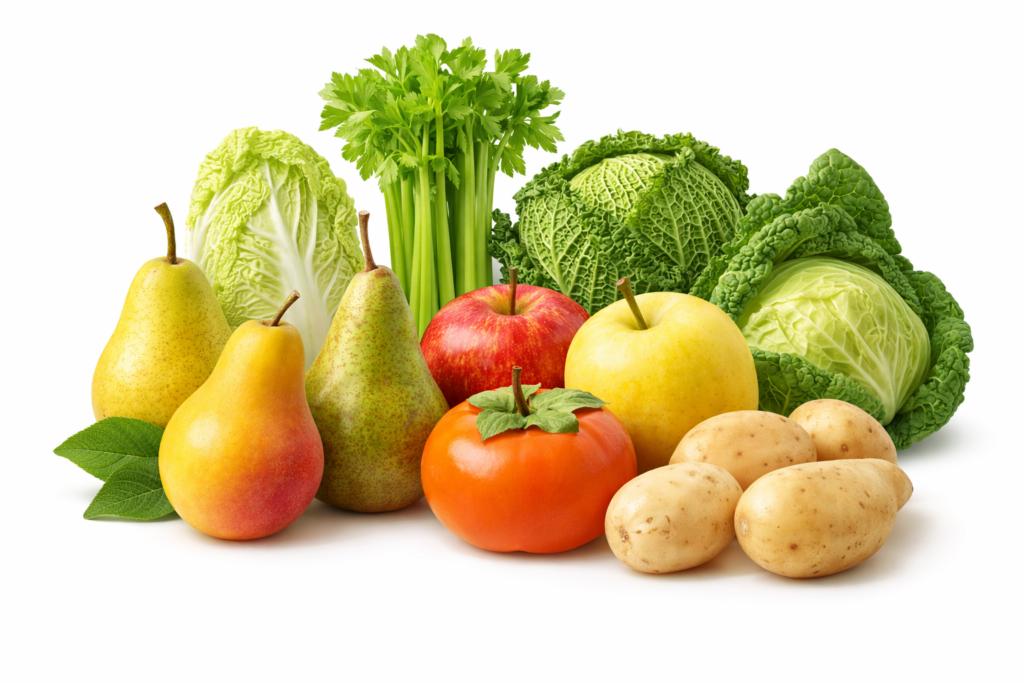 Otros productos para mayoristas: peras, manzanas, caqui, apio, coles y patata