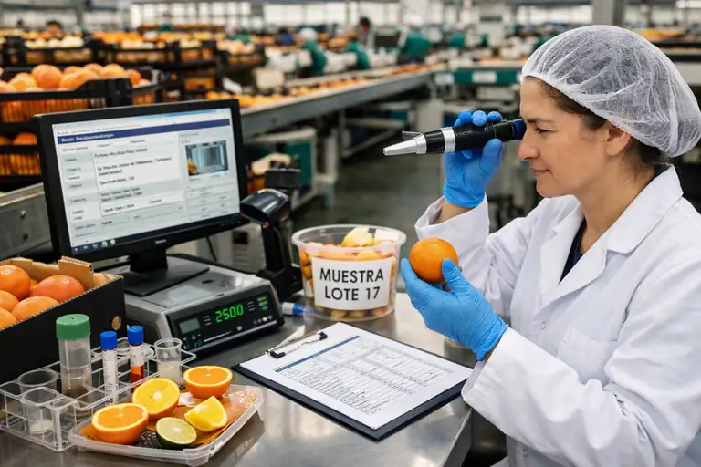 Control de calidad y trazabilidad por lote en expediciones de cítricos y fruta de hueso